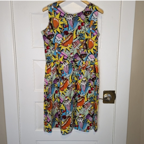 Hemet | Junk Food Pop Art Retro Pleated Dress - Picture 4 of 7